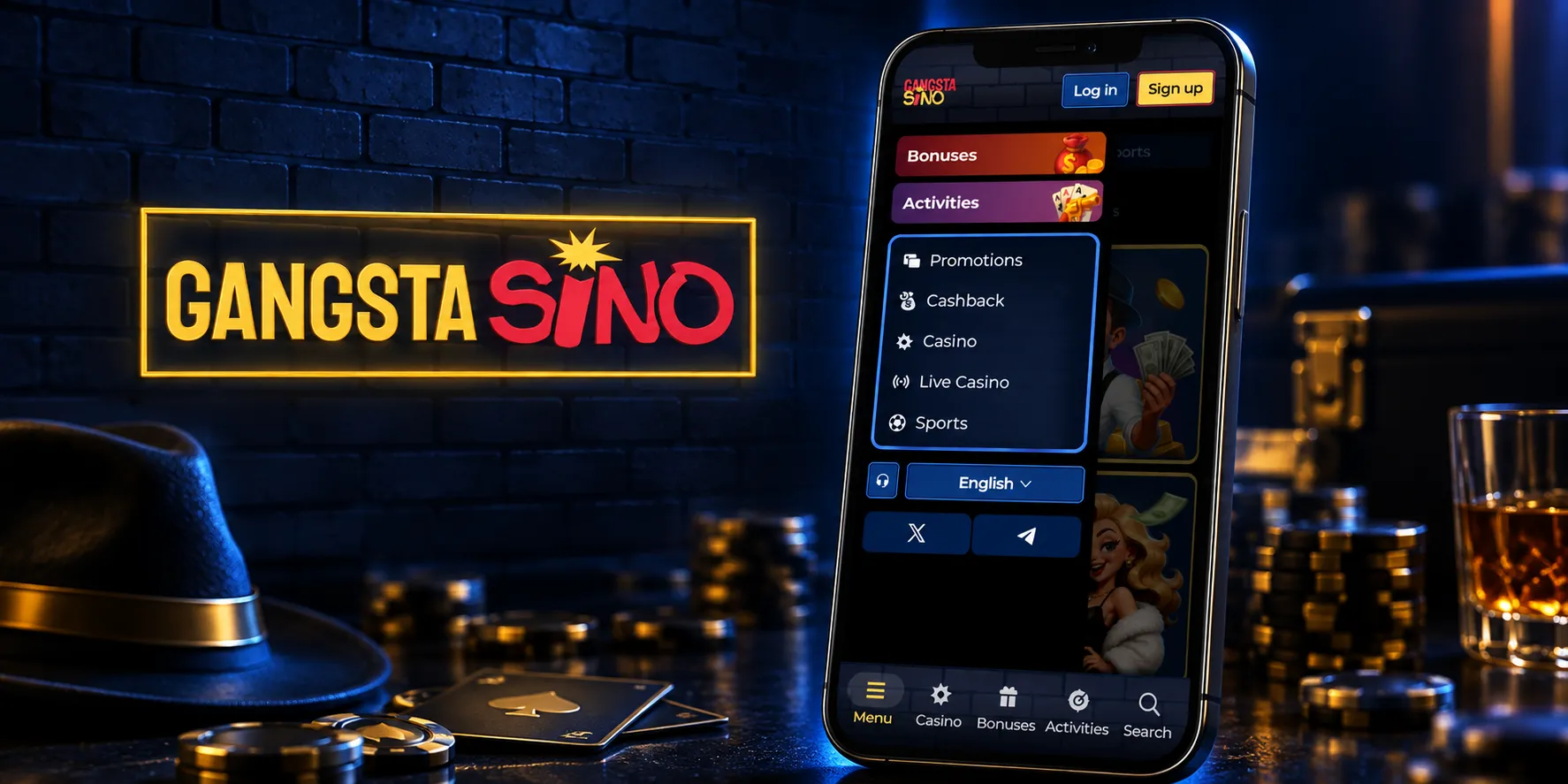 Gangstasino Casino App-Screenshot